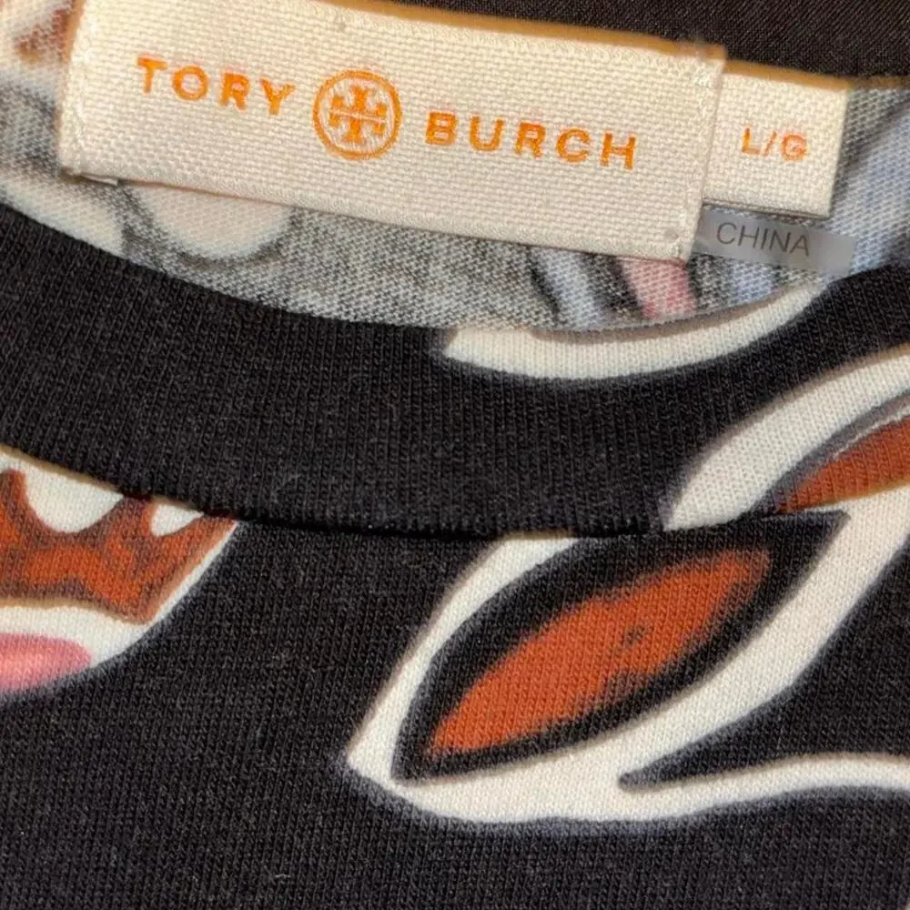 Tory Burch size large floral print cotton top size L